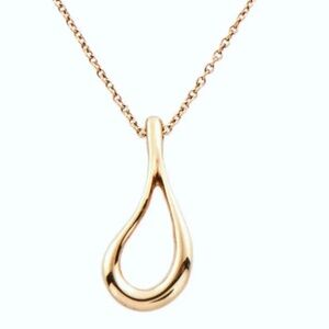 Tiffany & Co. 18k Yellow Gold Open Tear Necklace